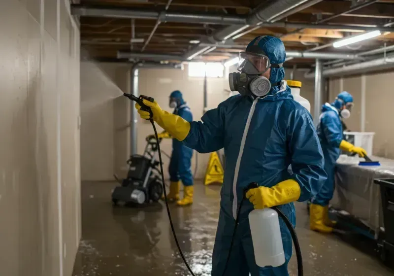 Basement Sanitization and Antimicrobial Treatment process in Plum, PA