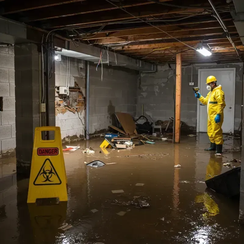 Flooded Basement Electrical Hazard in Plum, PA Property